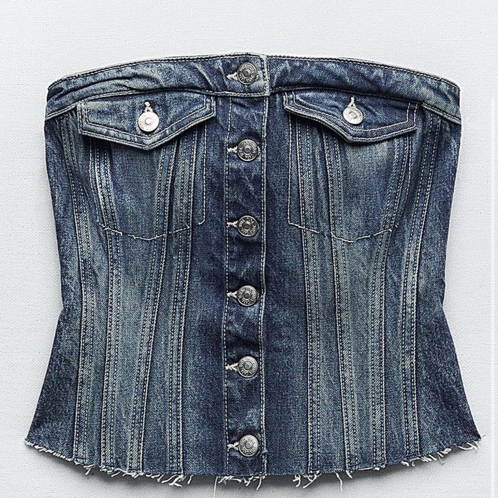 Zara Women's Denim Corset Top